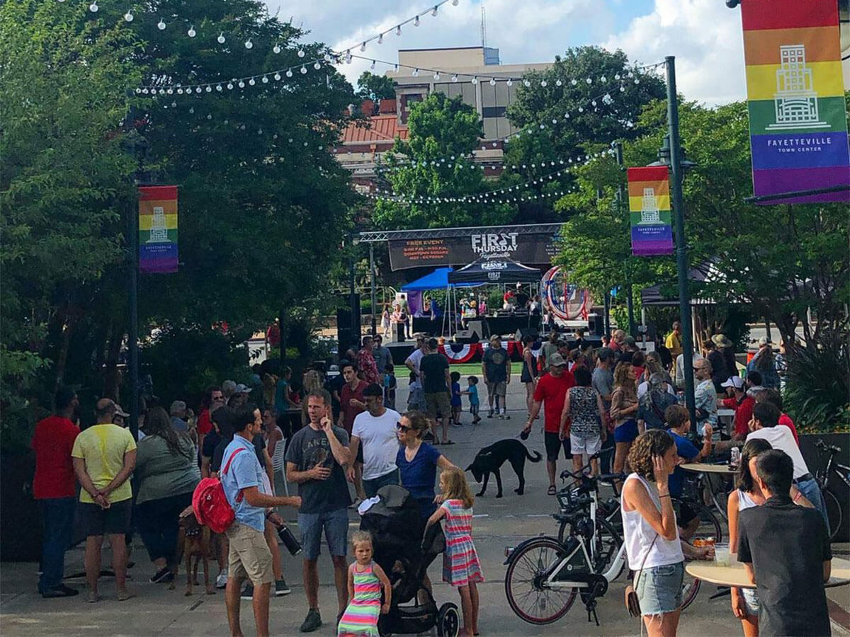 a street festival on the fayetteville square
