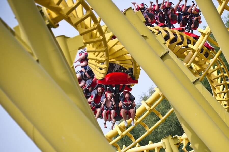 a roller coaster at magic springs