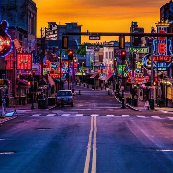 a view down beale street in memphis
