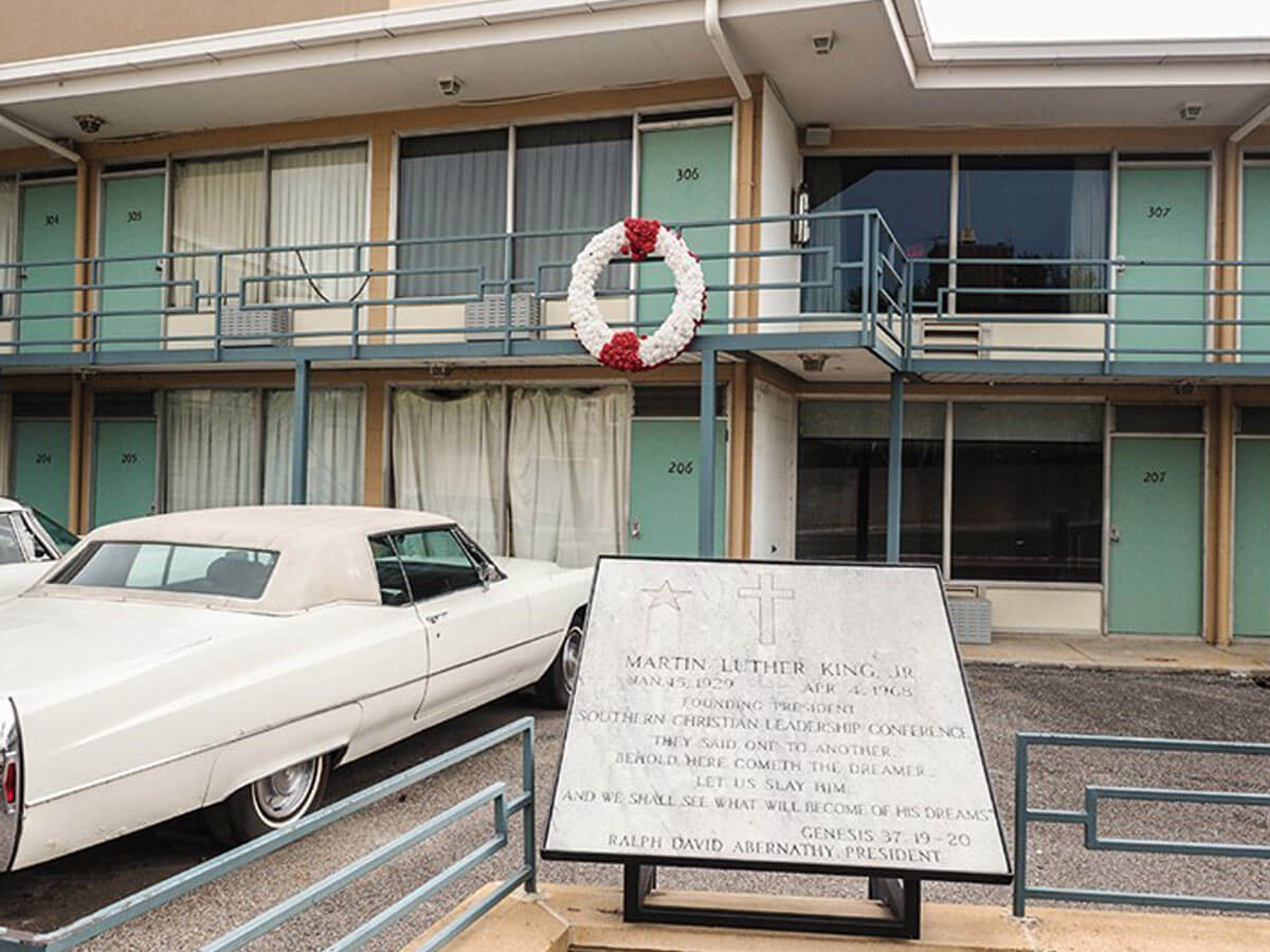 the exterior of the lorraine motel and national civil rights musuem