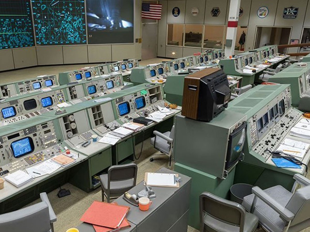 an interior view of space command in houston