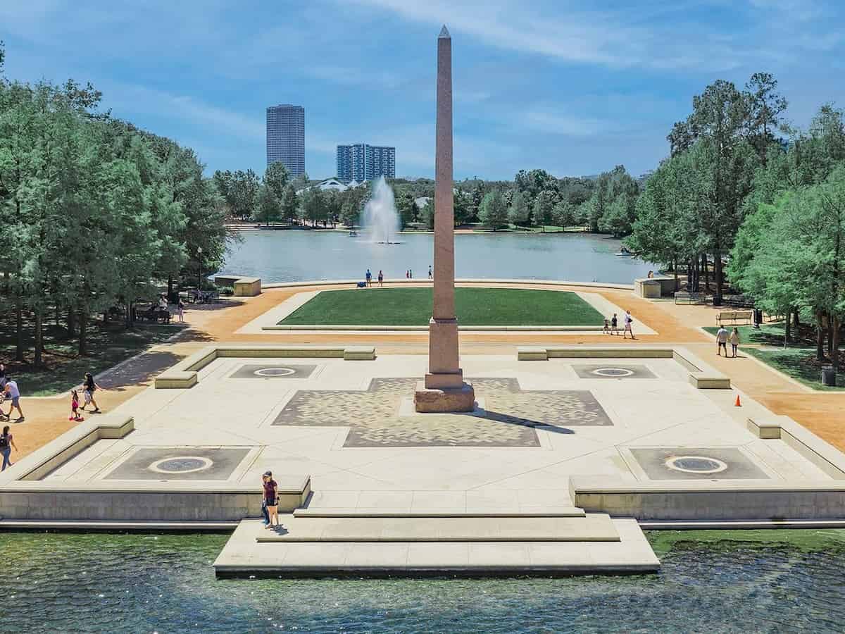 a view of hermann park in houston