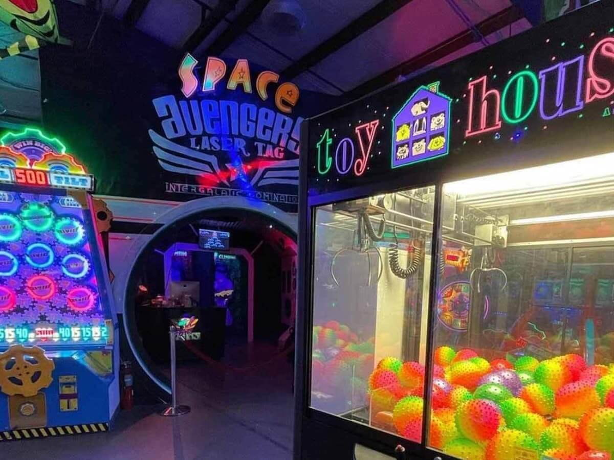 colorful arcade games at jack's ultra sports in conway ar