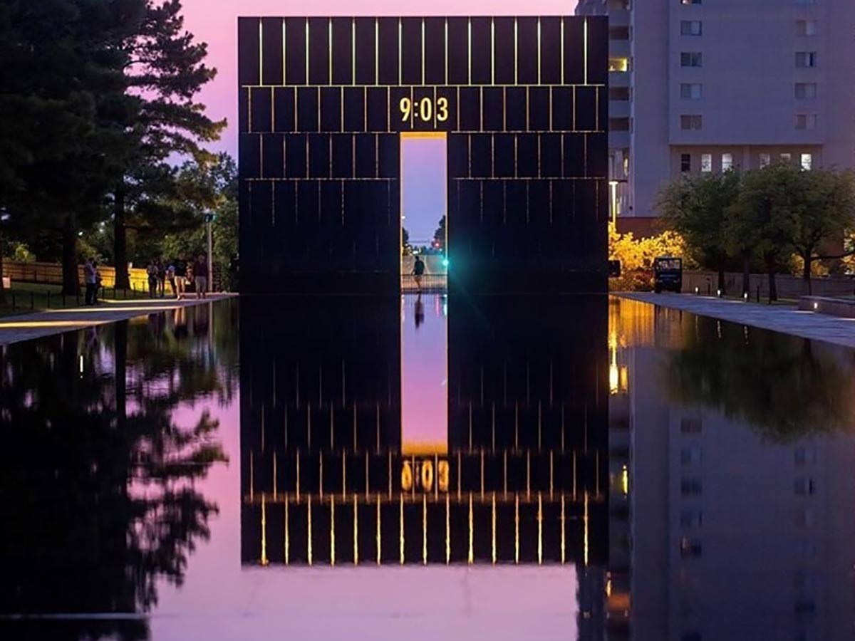 a monument gate at the oklahoma city national memorial museum
