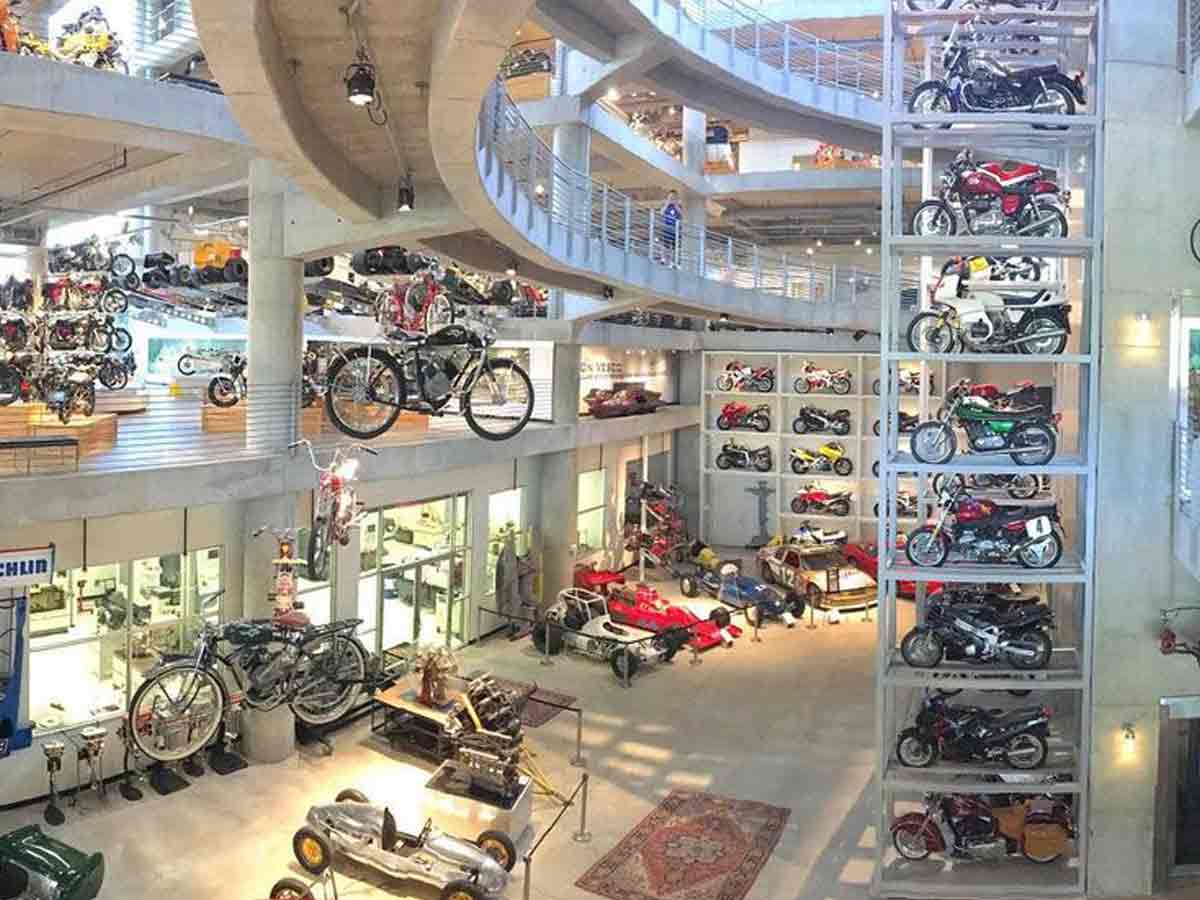 the interior of the largest motorcycle museum in the world at the barber motorpark