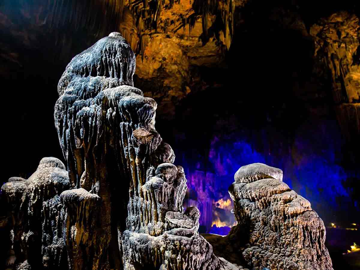 a closeup of a stalagmite formation in desoto caverns