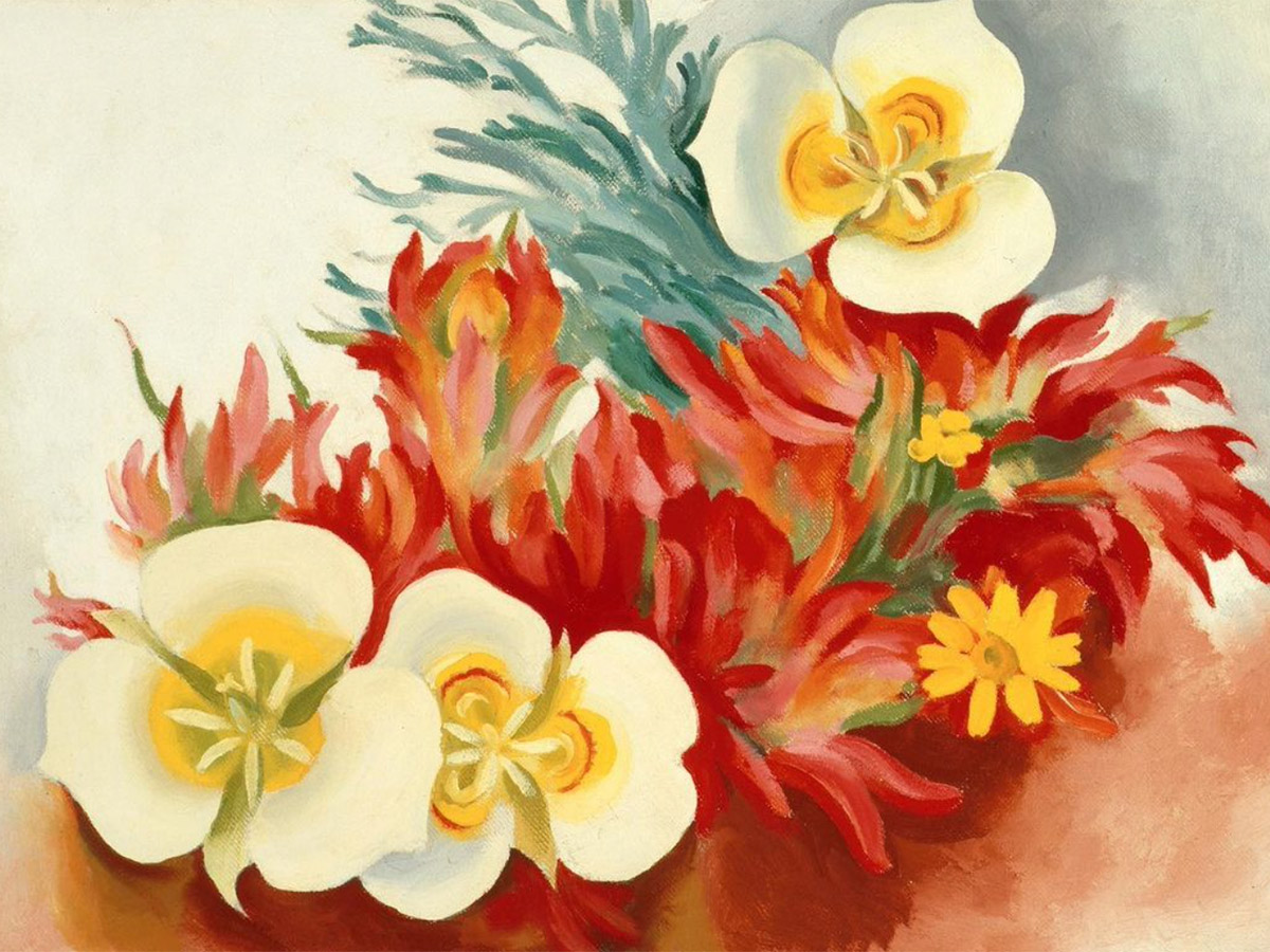 a painting of flowers at the georgia o'keeffe museum