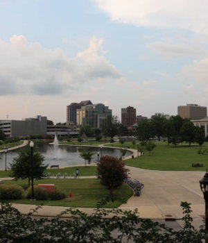 a downtown view of huntsville alabama