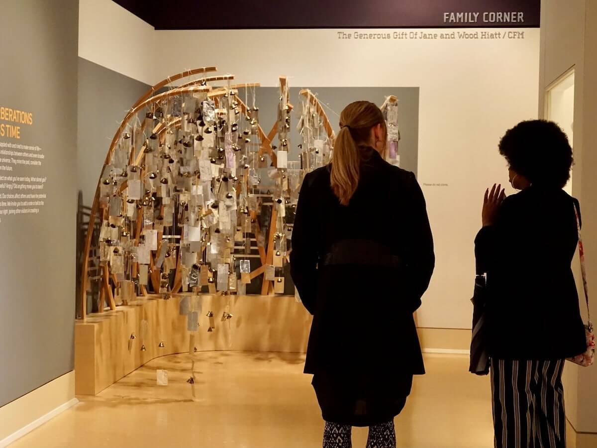 two patrons view an art installation at the mississippi museum of art in jackson mississippi