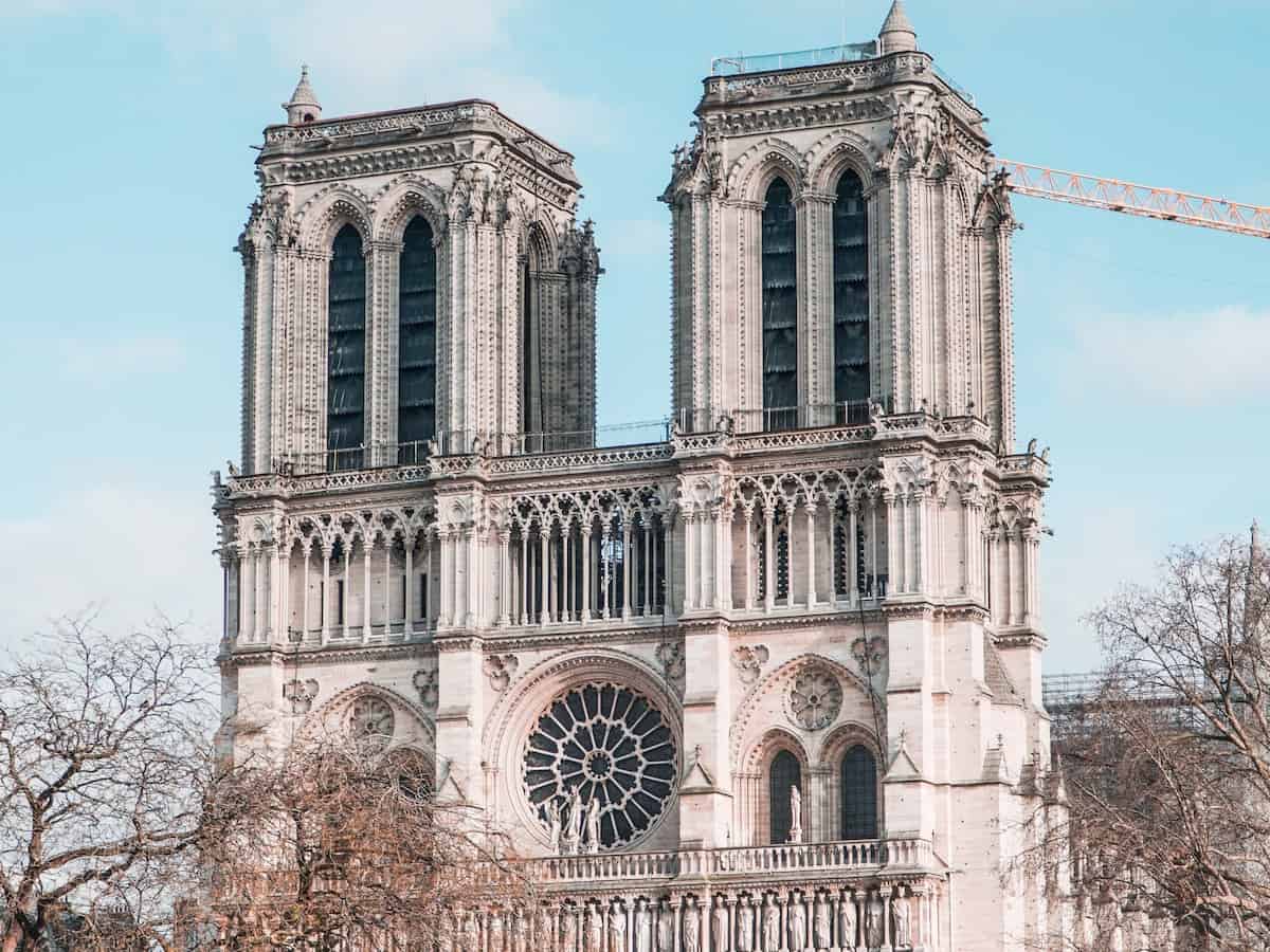 the two bell towers of notre dame cathedral in paris
