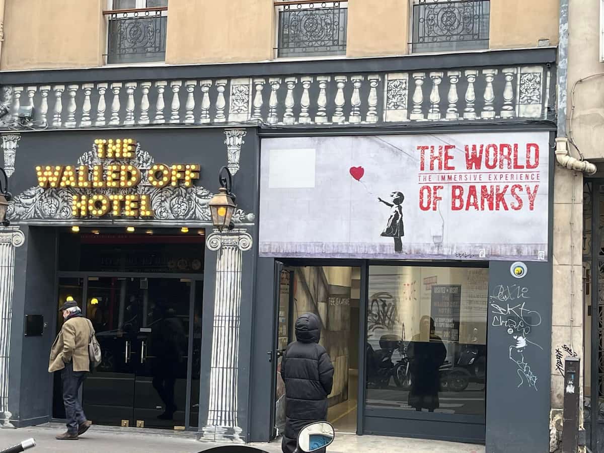 the entrance to the world of banksy in paris
