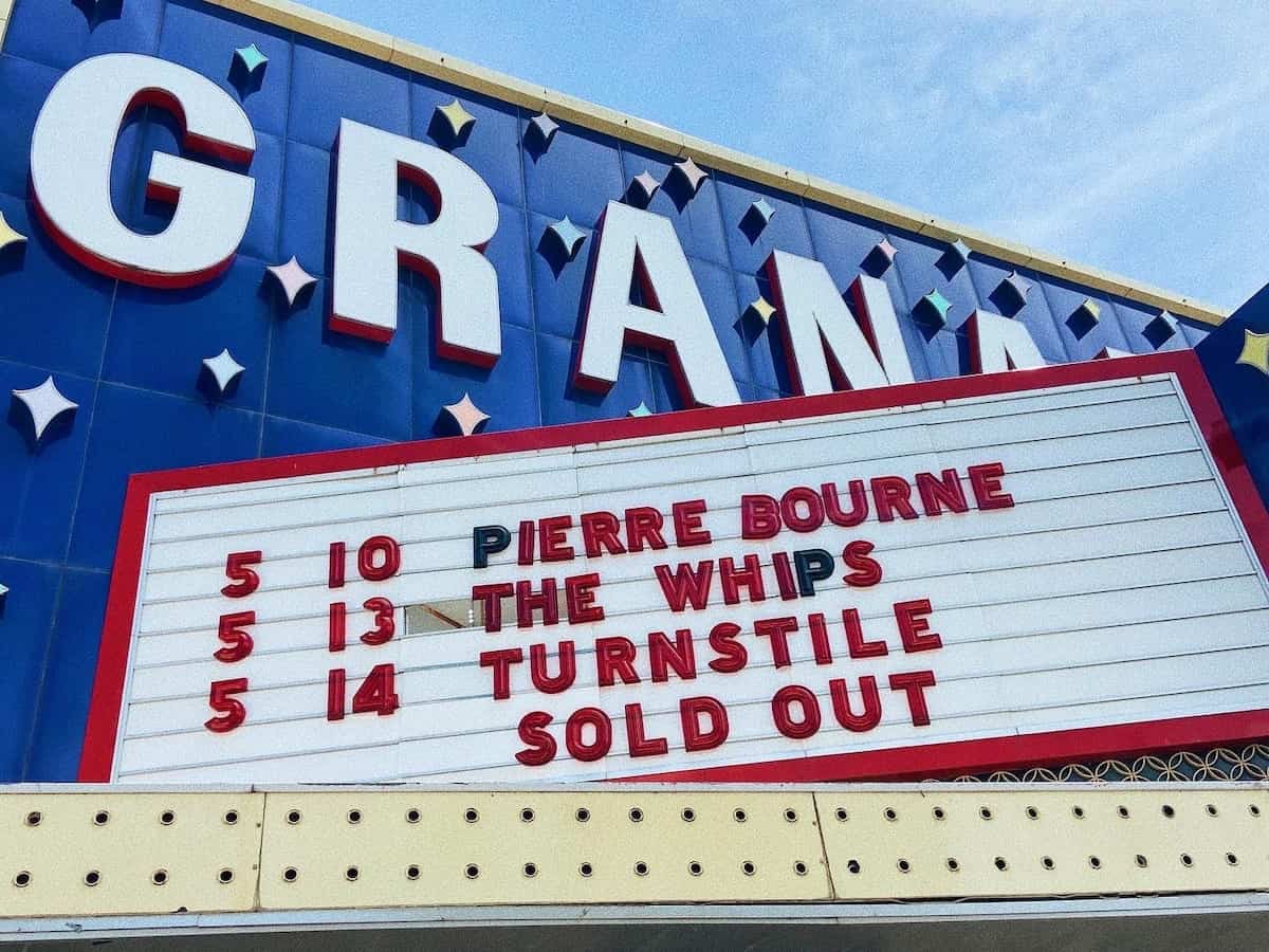 the marquee sign outside of the granada theater
