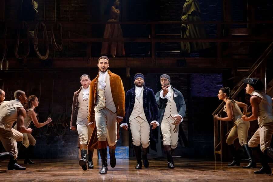 members of the hamilton traveling cast perform in little rock