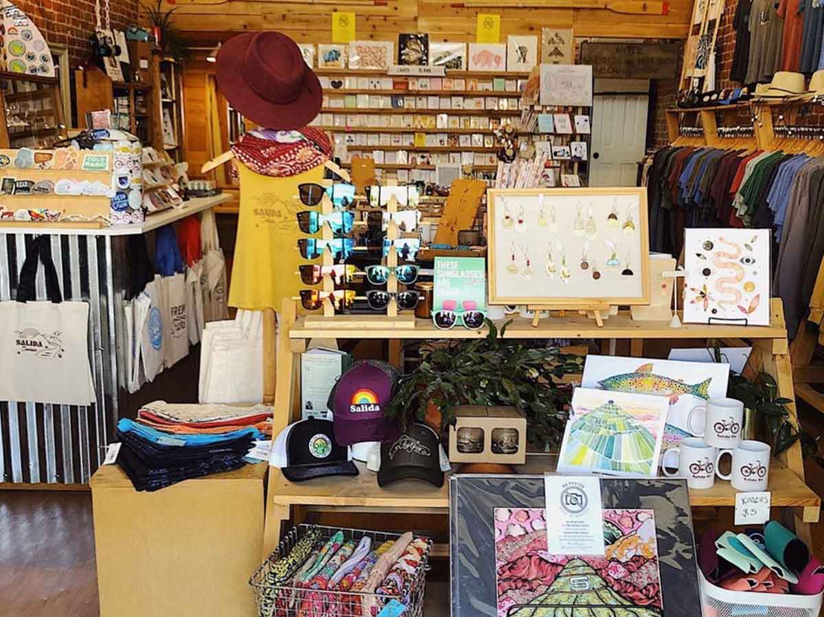 the inside of the Drift & Amble store in salida, colorado