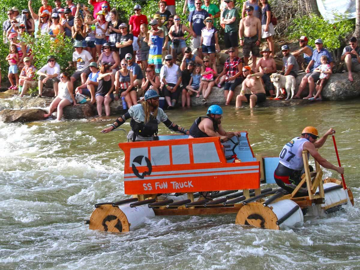participants float down the river at the FIBArk whitewater festival in salida colorado