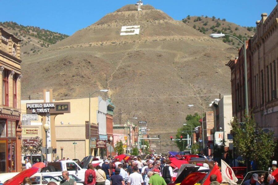 downtown salida colorado with tenderfoot mountain in the background