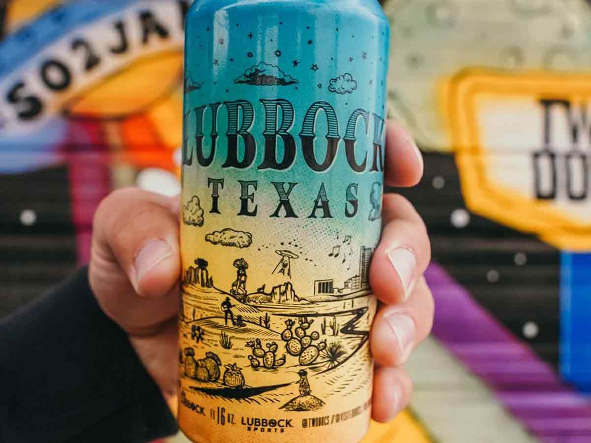 a colorful can of beer from lubbock breweries