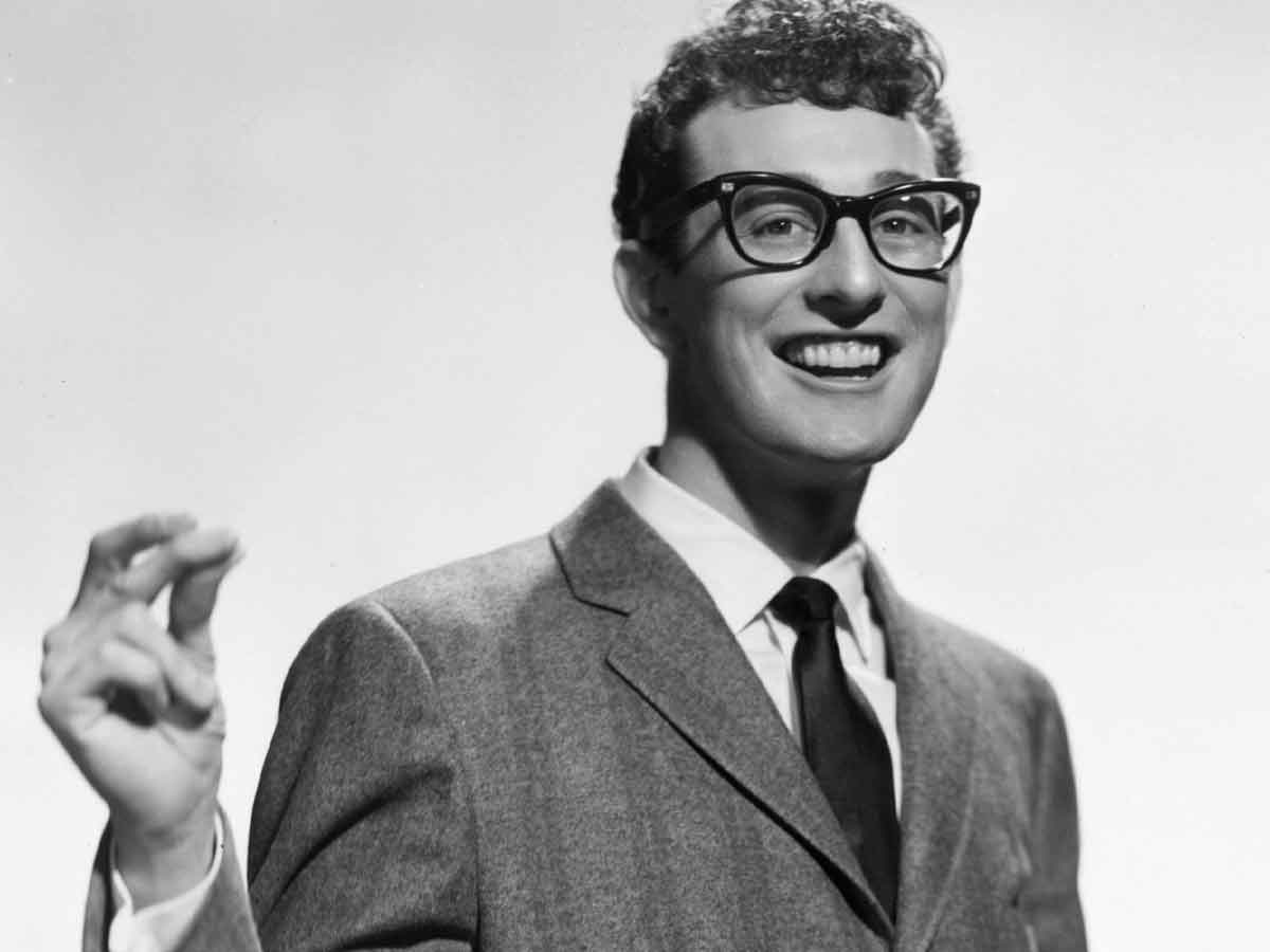 an image of buddy holly displayed at the buddy holly center in lubbock texas