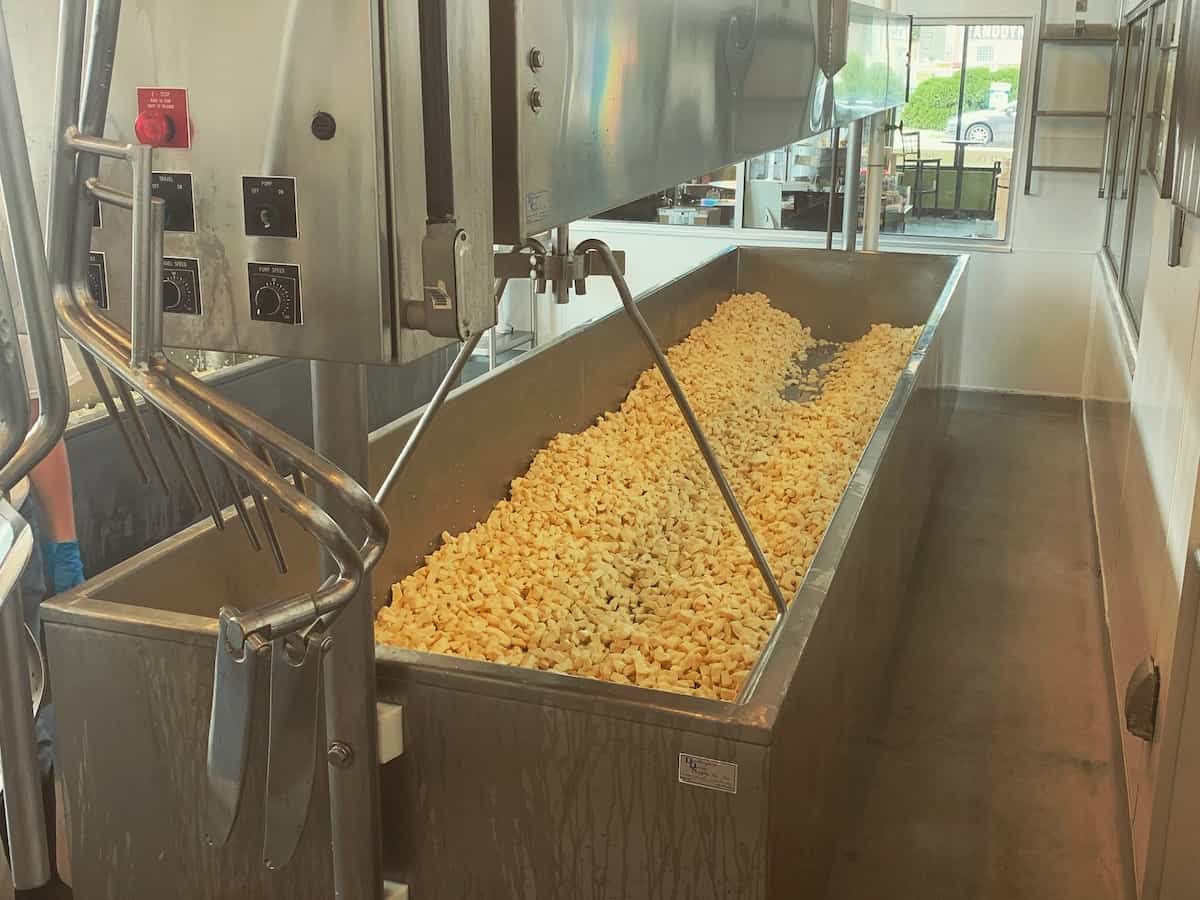 cheese curds being made inside the clock shadow creamery