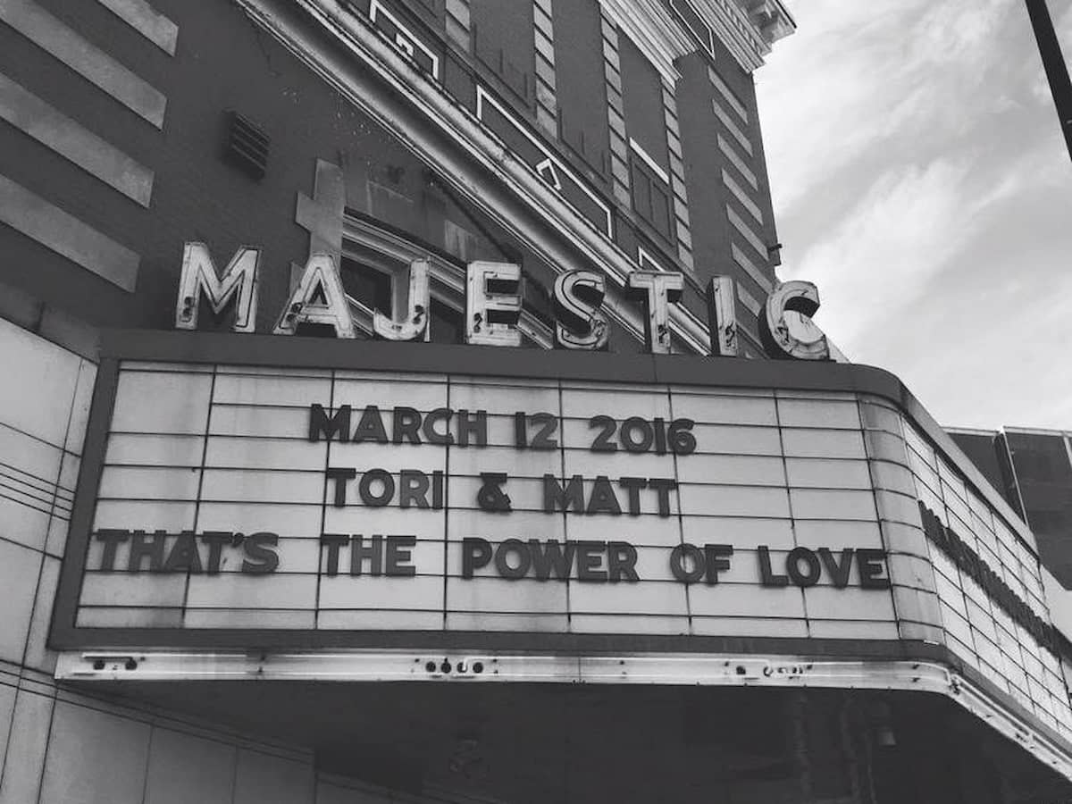 the marquee on the majestic theatre in madison wisconsin