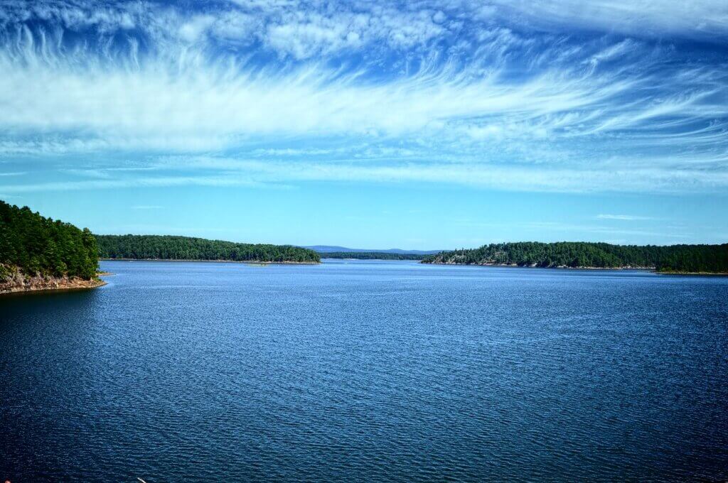 View of the blue waters of Lake DeGray