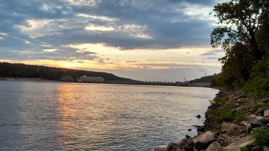 View of Lake Dardanelle at sunset