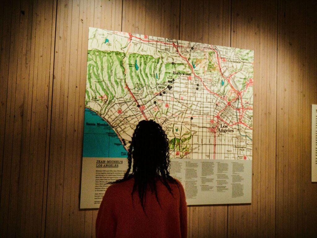 Person viewing Basquiat map