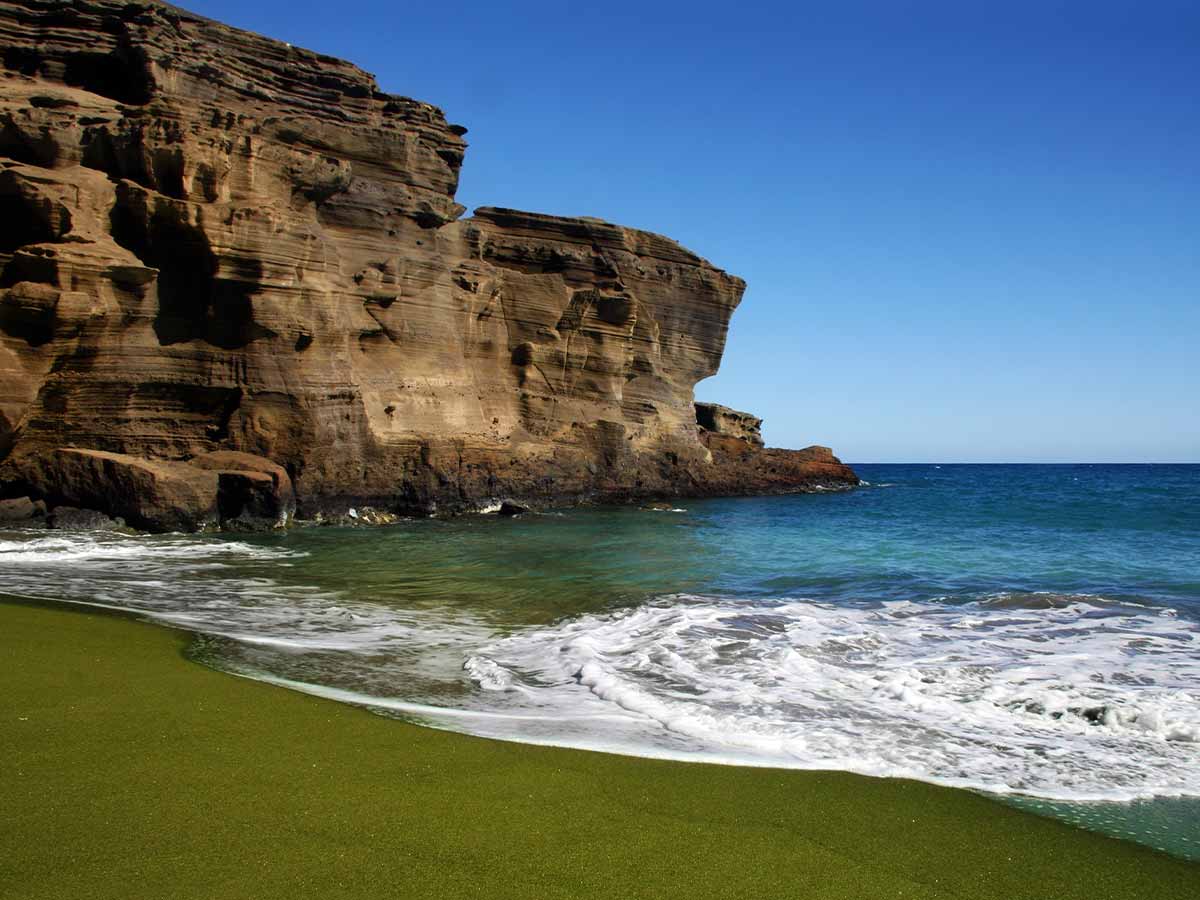 Green Sand Beach on the big island of hawaii