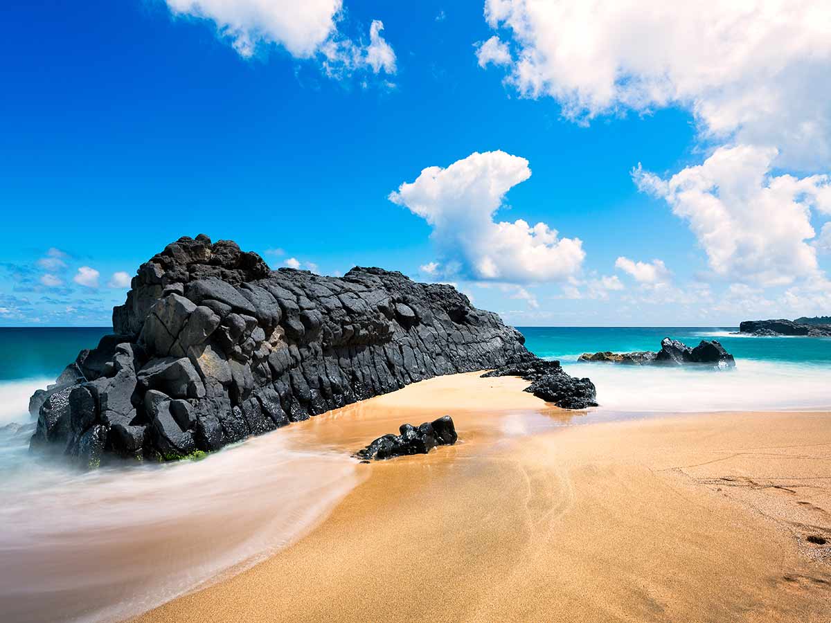 Secret Beach on kauai island in hawaii