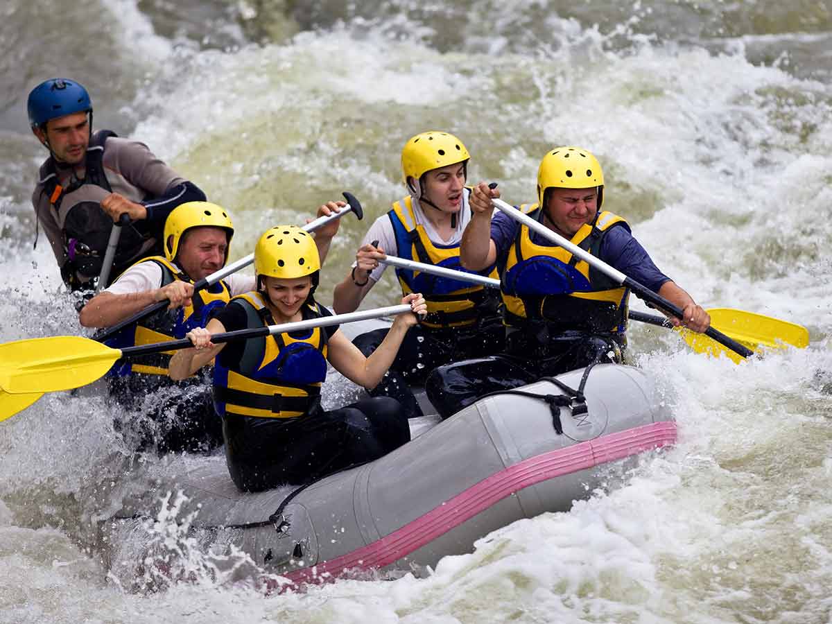 Group of people Whitewater Rafting on the Gauley River