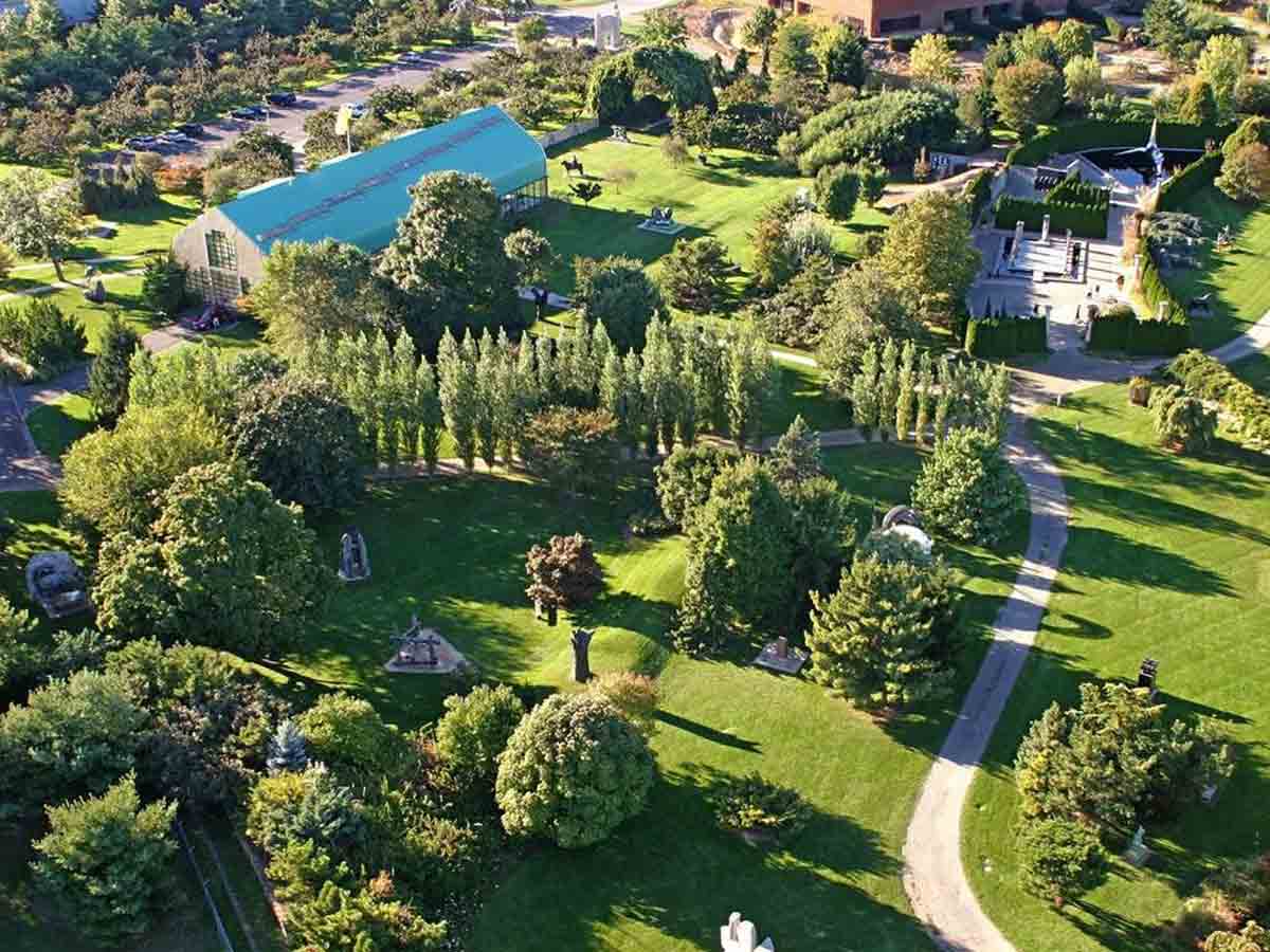 an aerial view of grounds for sculpture in new jersey