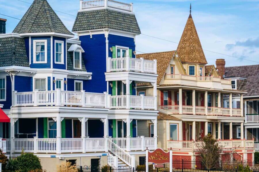 Victorian gingerbread homes in Cape May, New Jersey