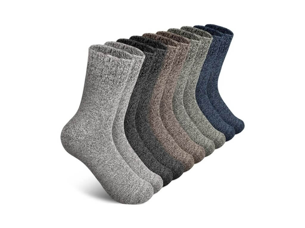 Multiple pairs of wool hiking socks