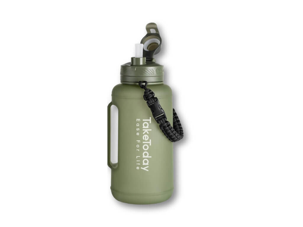 Collapsible water bottle, sage green