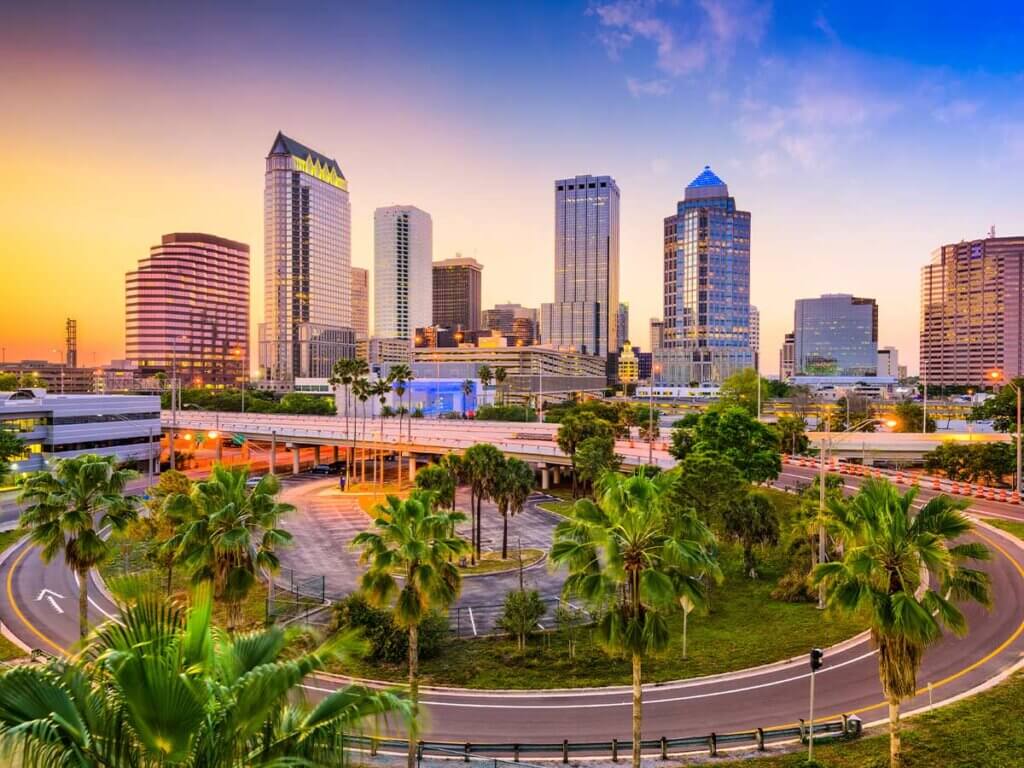 View of a skyline in Tampa, Florida