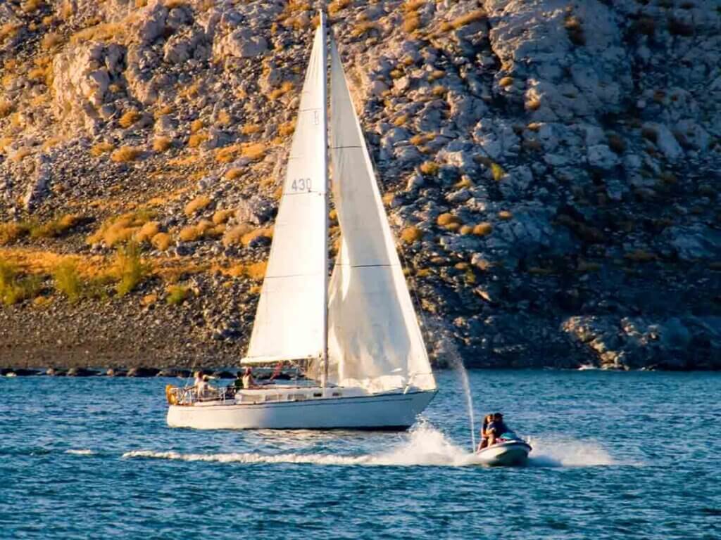 Sailboat on the water in Laughlin, Nevada