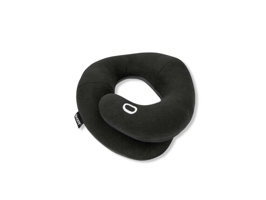 Black neck pillow; a must in airport essentials