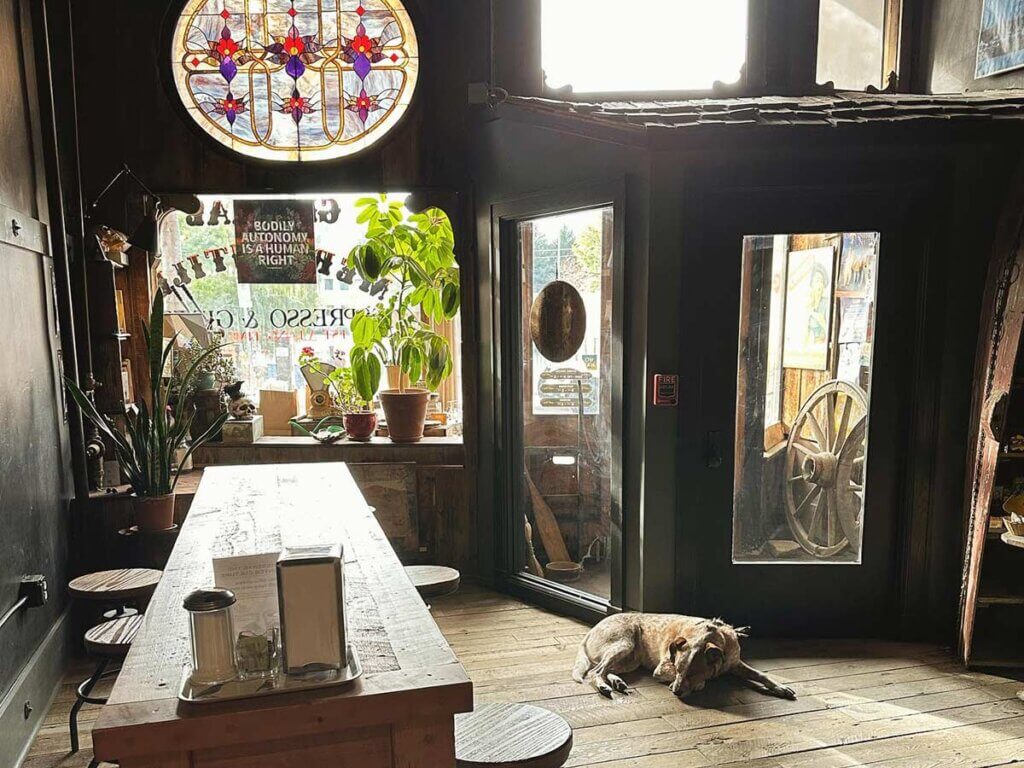 A view of the cozy inside of General Mercantile