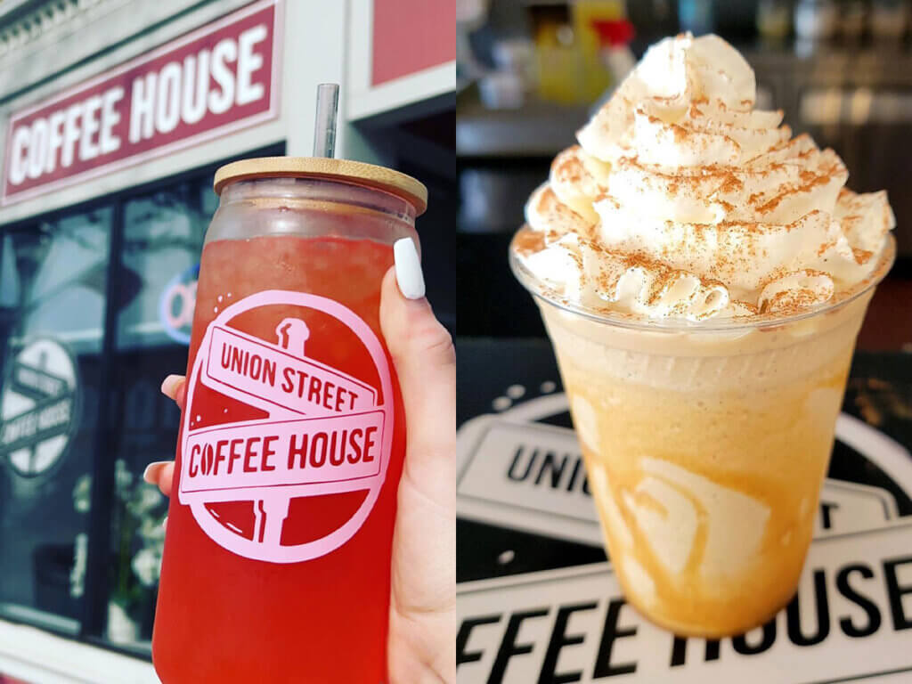 Collage of two drink options from Union Street Coffee House - Spencerport, NY