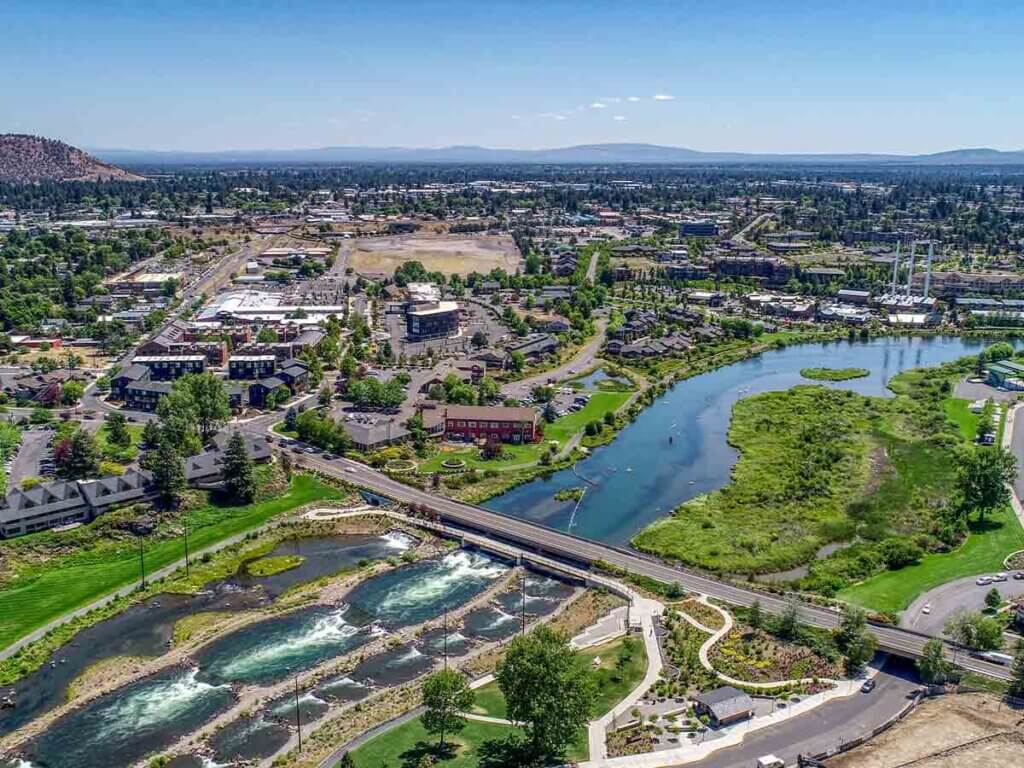 Aerial view of Bend, Oregon