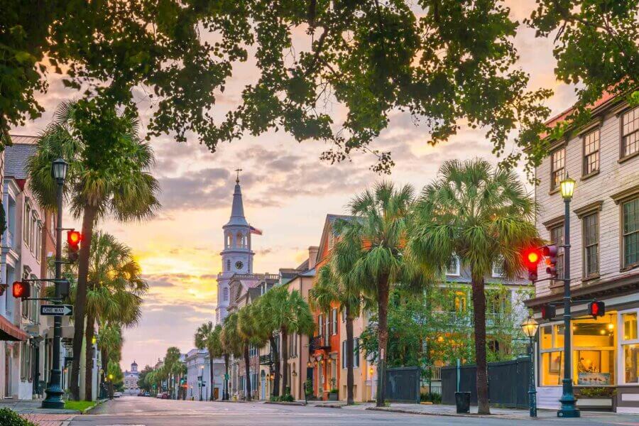 a view of downtown charleston south carolina