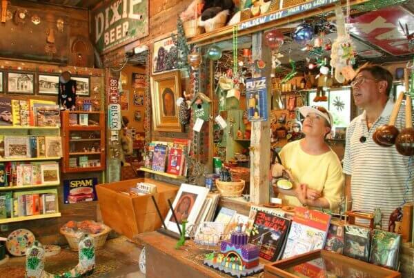 a couple in a museum gift shop in abita springs louisiana